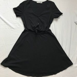 Skater sun dress with button front tie knot